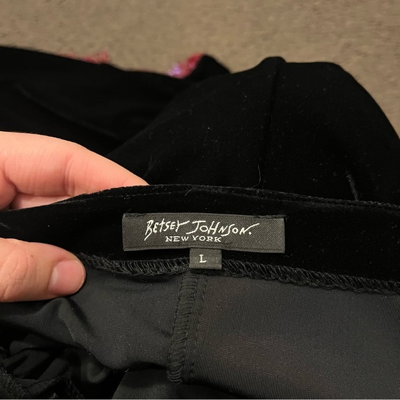 Y2K Betsey Johnson Velvet Beaded Midi Dress - Picture 4 of 7